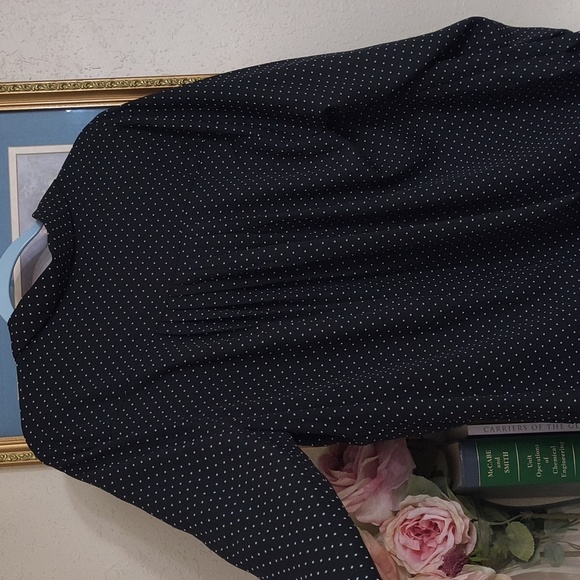 Lane Bryant Black and White Polka Dot Blouse Quiet Luxury Glam Plus Size Office - Picture 12 of 15